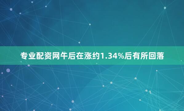 专业配资网午后在涨约1.34%后有所回落