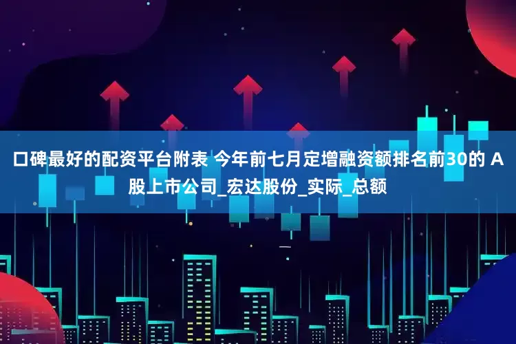 口碑最好的配资平台附表 今年前七月定增融资额排名前30的 A股上市公司_宏达股份_实际_总额